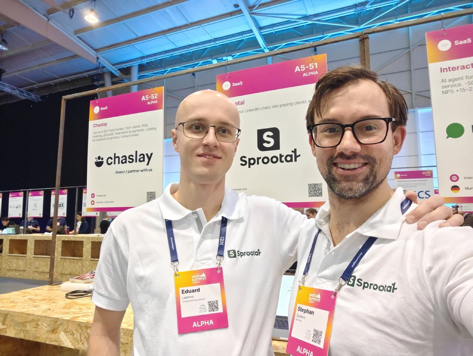 Eduard and Stephan at the Sprootal stand at Web Summit, Lisbon